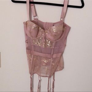 Victoria’s Secret Sexy Blush Gold Corset Lingerie